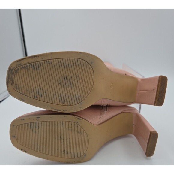 Altar’d State Women’s Croc-Pattern Knee High Heeled Boots Size 6 Pink / Blush - Picture 7 of 9